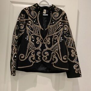 Savanna Jane Black Jacket with Gold & Silver Embellishment